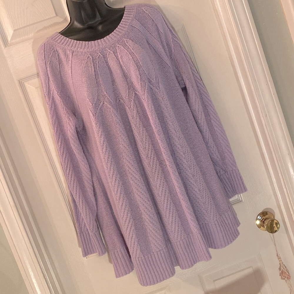 Indigo Soul Lavender Crew Neck Kawaii Knit Sweater